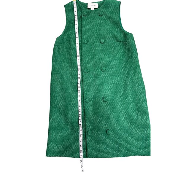 Pomander Place Tuckernuck Emerald Green Tweed Bianca Dress Sleeveless Size S - Picture 8 of 10